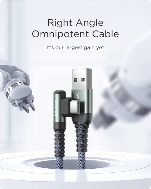 16.5FT USB C Fast Charging Cable 3.1A Fast Charge, Right Angle AINOPE USB C Charging Cable, Durable Nylon Braided USB Type C Cable Compatible Galaxy S20 S10 S9 S8 Plus,V30,V20,G6?Samsung Fast Charger