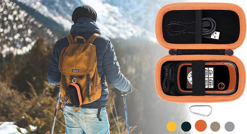 Aenllosi 20/20x/30x/22x/32x Hard Carrying Case Replacement for Garmin eTrex Handheld GPS by (Orange Zipper)