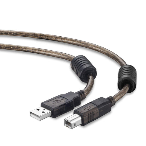Tan QY Active 50Ft USB 2.0 Printer Cable, A-Male to B-Male High Speed for HP, Canon, Lexmark, Dell, Samsung