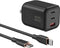 Minthouz 67W GaN Charger, 3-Port Fast Charging Power Adapter with Type-C & USB-A,