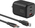 Minthouz 67W GaN Charger, 3-Port Fast Charging Power Adapter with Type-C & USB-A,