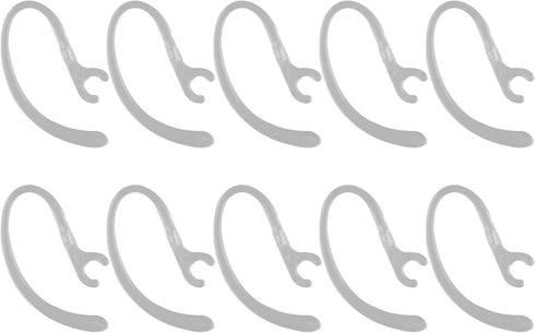 10PCS Bluetooth Headset Earpiece Universal Receiver Clip 360 Degree Rotate Clamp Holder Earhooks (Clear, 6mm)