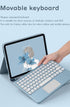 HENGHUI iPad 6th/5th Gen Air 2 Pro 9.7" Keyboard Case with Touchpad, Cute Round Key Color Keyboard, Dark Pink