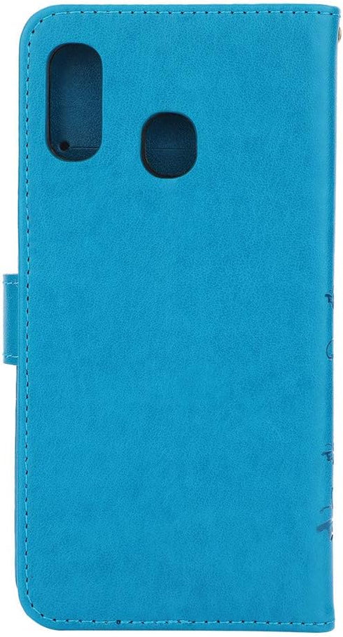 Galaxy A30 Case, Galaxy A20 Case, Butterfly Embossed PU Card Slots & Kickstand Leather Wallet Flip Protective Cover,