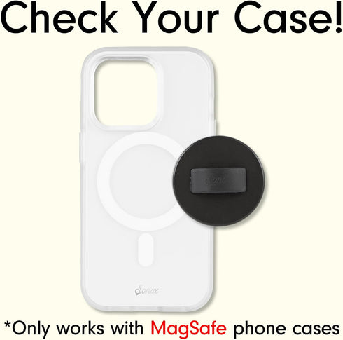 Sonix Magnetic Phone Grip, Removable Silicone Ring Loop Holder Compatible with MagSafe (Matte Black)