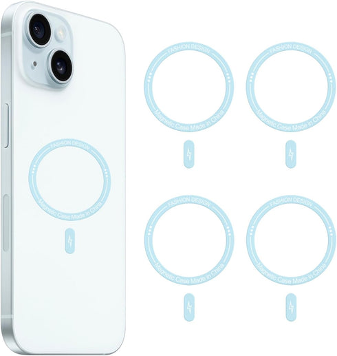 Magnetic Ring for Phone Case 4pack, Universal Magnetic Sticker Support Wireless Charging, Compatible with All Phones