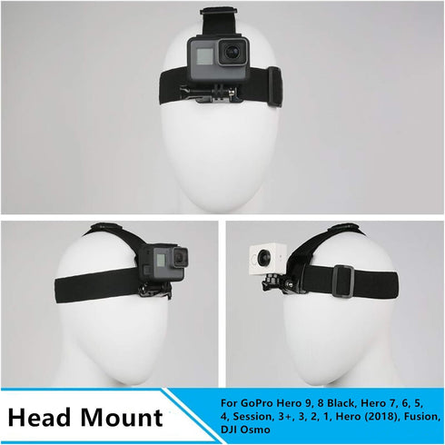 Chest Mount Harness Chesty Vest Head Mount Strap for Action Camera Compatible with GoPro Hero 11, 10, 9, 8, Max