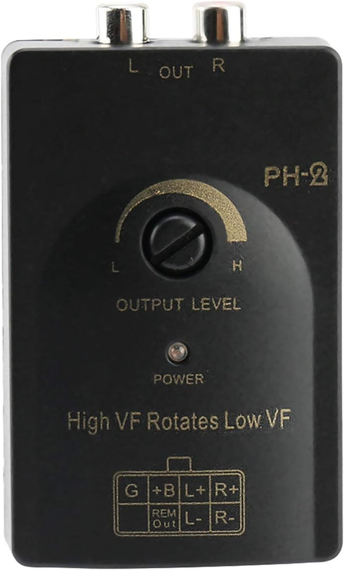 aqxreight Speaker Level Converter, Car Output Stereo Speaker High to Low Level Converter with Delay Function