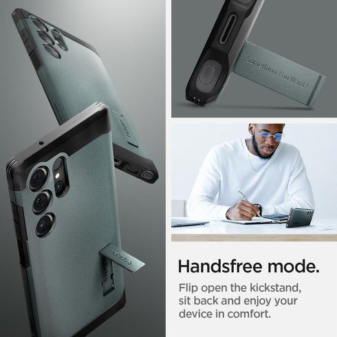 Spigen Tough Armor Samsung Galaxy S24 Ultra Case (2024), Kickstand, Military-Grade Protection, Abyss Green