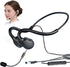 QOEKUEY USB Headset with Mic for Call Center & Office Use - Open