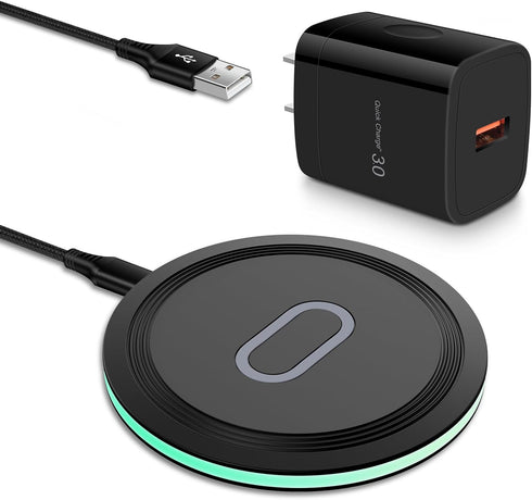 Pixel 7a 8 Pro Wireless Charger Pad, 15W Fast Charging Pad with Adapter for Google Pixel 8a 7 Pro 7 6 Pro 6, iPhone 15