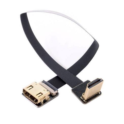 JSER CYFPV Down Angled 90 Degree HDMI Male to Female FPC Flat Cable for HDTV Multicopter Aerial Photography (0.2m)