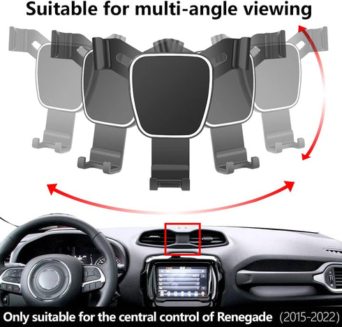 Car Phone Holder for 2015-2024 Jeep Renegade SUV, Navigation Bracket, Mobile Cell Phone Mount Interior Decoration