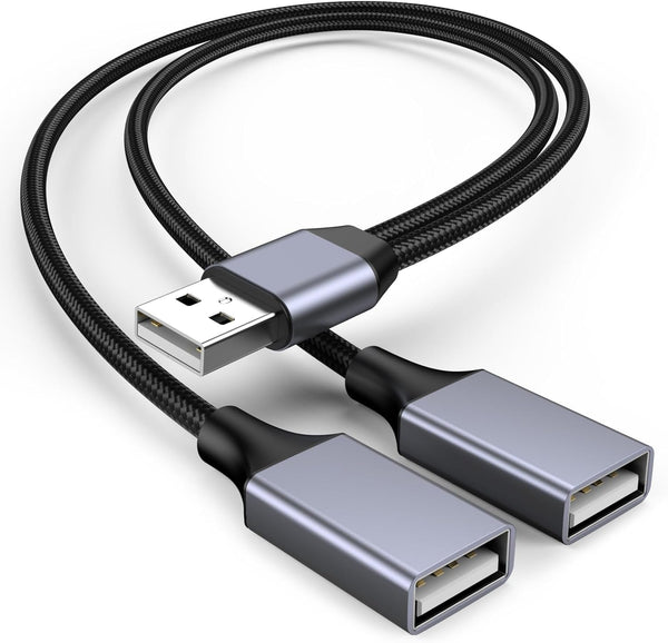 KAYQINHO USBA Y Splitter 1 in 2 Out, USB Male to 2 Female