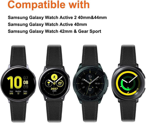 Leather Bands for Samsung Galaxy Watch 7 FE 6 5 4, 40mm 44mm, Comfortable Replacement Strap, 20mm Wristband