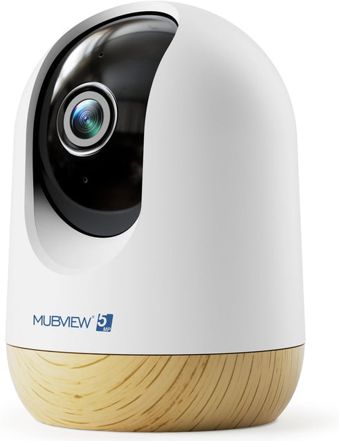 MUBVIEW 5MP Plug-in Indoor Security Camera no Subscription, 5/2.4G WiFi Pet Cam Indoor