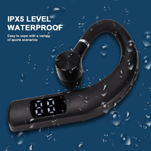 ASHATA Bluetooth Earpiece, BT5.2 Wireless Handsfree Headset, 240mAh Battery, IPX5 Waterproof, 180 Degree Rotating Ear