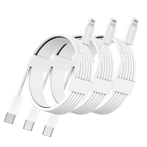 MFi Certified USB C to Lightning Cable 6.6FT - Fast Charging for iPhone 14/13/12/11/XS/8/7 & iPad (3-Pack)