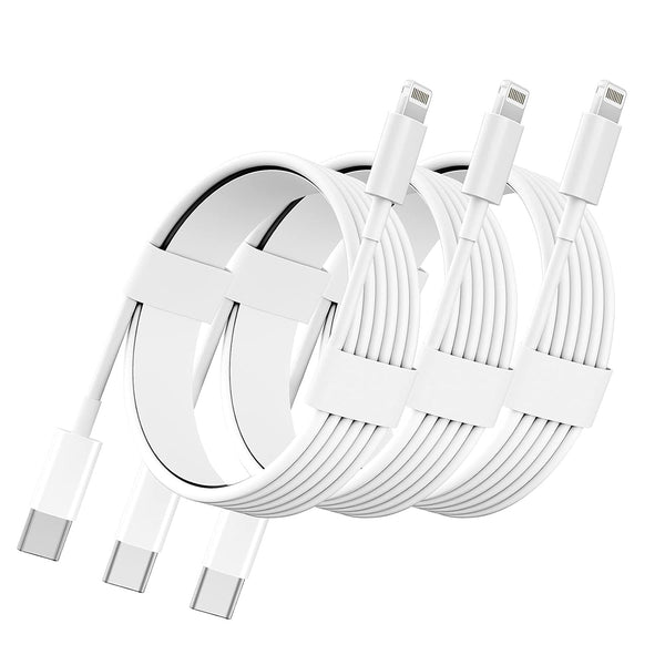 MFi Certified USB C to Lightning Cable 6.6FT - Fast Charging for iPhone 14/13/12/11/XS/8/7 & iPad (3-Pack)