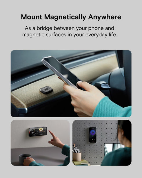 Phone Stand by MOFT - Adhesive Card Holder Fits 2-3 Cards, Slim & Portable Leather Phone Wallet, 2 Viewing Angles, RFID