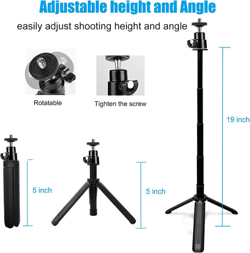 Khazylorr Webcam Tripod, Mini Tripod for Webcam Height and Angle Adjustment Small Desk Tripods for Camera, Desktop