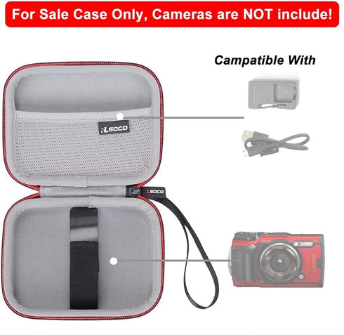 RLSOCO Hard Case for Digital Camera OM SYSTEM Tough TG-6/TG-5/TG-4 Waterproof Camera, AbergBest 21 Mega, Canon