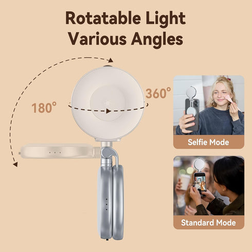 AFAITH C03 CRI97 360 Magnetic Selfie Ring Light, Phone Light Compatible with iPhone Magsafe, LED Selfie Ring Fill Light