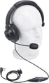 Over The Ear Ptt Mic Earpiece Two Way Radio Headset with Boom Mic Overhead Headphone for Baofeng for Kenwood for Retevis Rt21 Rt22 Walkie Talkie (Single Sided,Black,Wired)