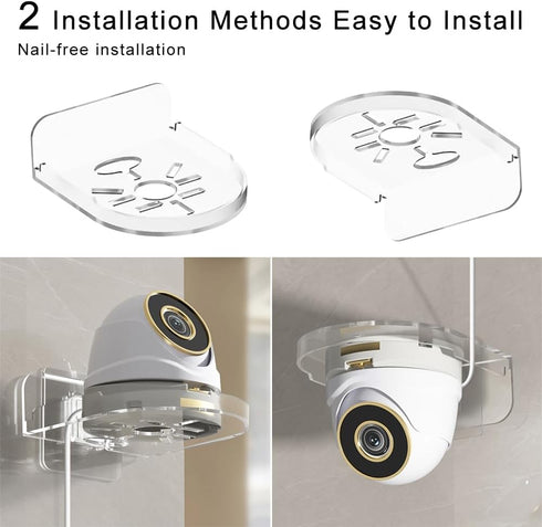 3 Pack Small Shelf, Security Camera Wall Mount Holder, Baby Monitor Mount,360 Rotation Security Bracket,Camera Not Included (3pack, Transparent)