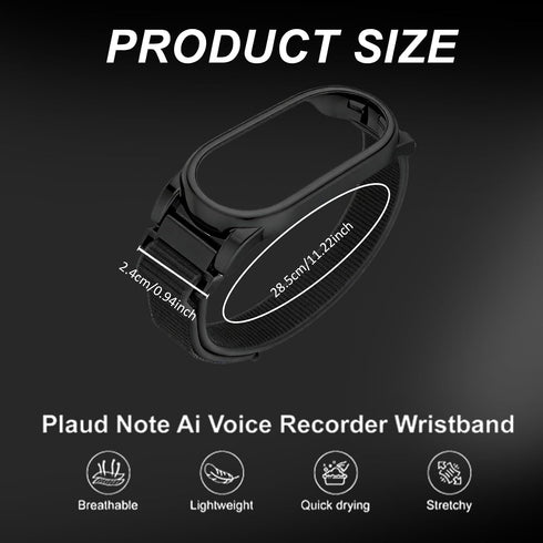 Hubaltuye Compatible Bee AI Wearable, Plaid Note Pin, PN AI Wristband, Replacement Band + PC Frame for PN AI Recorder