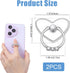 Sorcristy 2 Pack 360 Transparent Phone Ring Holder Grip, Rotation Finger Phone Stand with Diamonds, Adjustable Anti