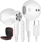 USB C Headphones, Type C Earphones for Samsung Galaxy S20 S21 S22 S23 S24, Magnetic Wired Earbuds with Microphone