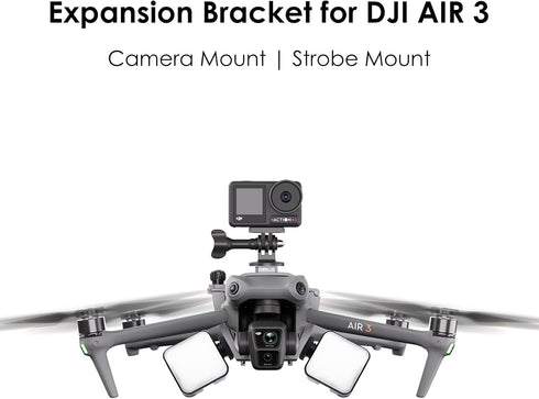 CAPART Camera Mount Expansion Bracket for DJI Air 3 Drone, with 1/4" Screw Hole, Cold Shoe Mount, Compatible DJI OSMO Action 4 3 Pocket 2 1 Insta360 Go 3 2 Go Pro 11 10 9 Action Cameras