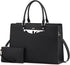 LOVEVOOK Laptop Tote Bag for Women, Leather Business Office Work Bag Computer Briefcase