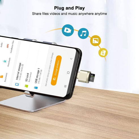 leizhan Type C Micro SD/TF Card Reader with Keychain,USB C to Micro SD SDHC SDXC OTG Memory Reader, Type C Card Reader