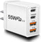 Dual USB C Charger 55W Block, CARZONJX 4 Port Type C Fast Charging Block, QC+PD Power Adapter Wall Charger for iPhone