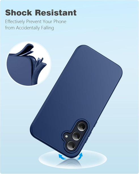 FNTCASE Samsung Galaxy A35-5G Case: Rugged Dual Layer Silicone Cover with Built-in Screen Protector, Slim Shockproof