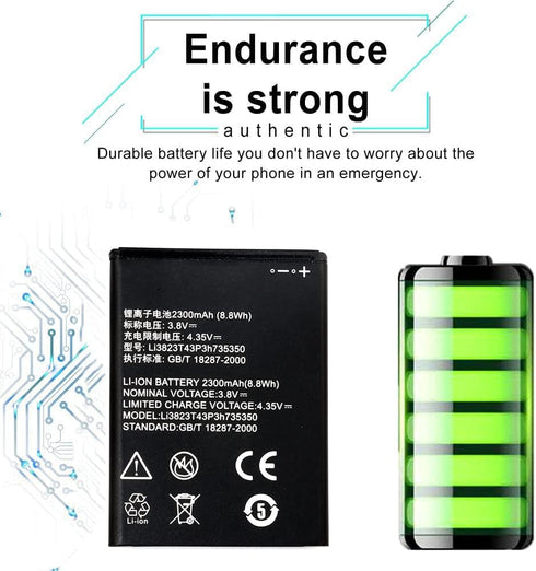 DDONG Replacement Battery Li3823T43P3h735350, 2300mAh for AT&T ZTE Maven 2 Z831