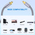 Optical Audio Cable, TOSLINK Male to Male Fiber Optic Cord for Sound Bar, Home Theater, TV, DVD - Grey, 3ft