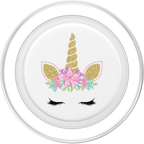 Cute Floral Unicorn Face on White, PopSockets PopGrip, Swappable Grip for Phones & Tablets, MagSafe for iPhone
