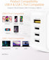 100W USB C GaN Wall Charger, Foldable 4-Port PD USB-C Charger with Traveller Adapters for Phones and Laptops