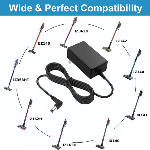 24.8V Replacement Charger for Shark Cordless Vacuum Cleaner, 6.6Ft Wall Plug Cord (DK33-248080H-U)