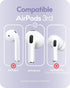 4 Pairs Upgraded AirPods 3 Ear Covers with Cleaner Kit, Anti-Slip Silicone Sport Ear Tips, Compatible with Apple