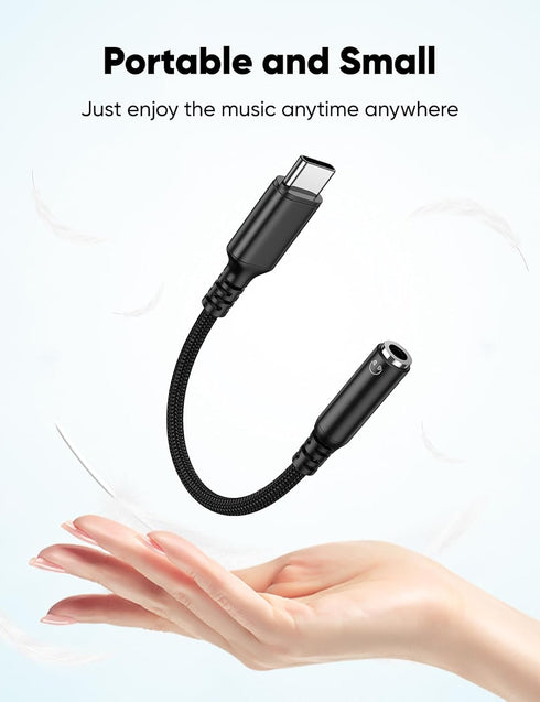 Highwings USB Type C to 3.5mm Headphone Jack Adapter (3-Pack) for iPhone 15 Pro Max, Samsung Galaxy S23, iPad Pro -