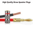 Bullet Pin Banana Plugs for Speaker Wire (12 Pairs, 24 Pcs), 4mm Dual Screw Type, 24K Gold Plated Connectors,