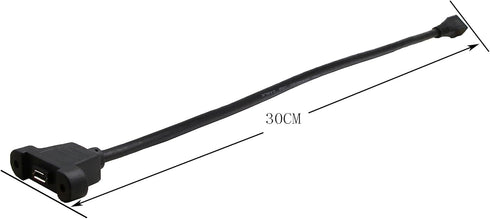 zdyCGTime (30cm) Micro USB Panel Mount Cable, Micro USB Male to Female Data Extension Cable