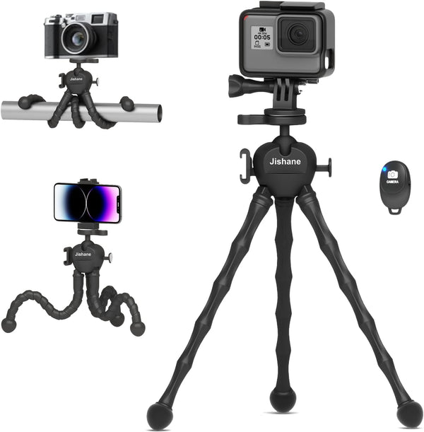 Jishane Tripod for Camera Stand, Mini Flexible Action Camera Tripod for GoPro Hero13/12/11/10,