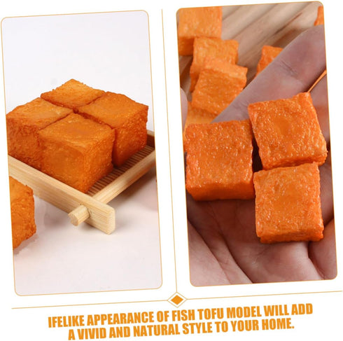 6pcs Lifelike Decorative Fish Tofu Models for Kitchen Display