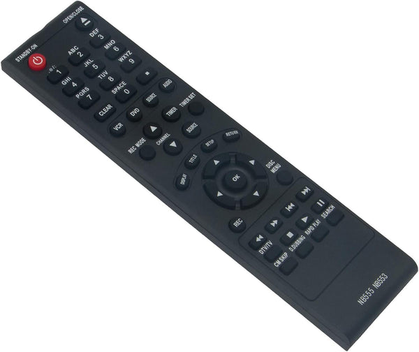 NB555 NB553 Replacement Remote Commander - Fits Magnavox DVD Video Recorder Models ZC352MW8B, ZC352MW8, ZV450MW8