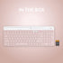 Logitech K585 Multi-Device Slim Wireless Keyboard with Built-in Cradle for Laptop, Tablet, Smartphone, Rose